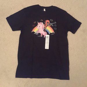 Deadpool on Unicorn TeeTurtle T-Shirt Large